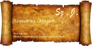 Szendrei József névjegykártya